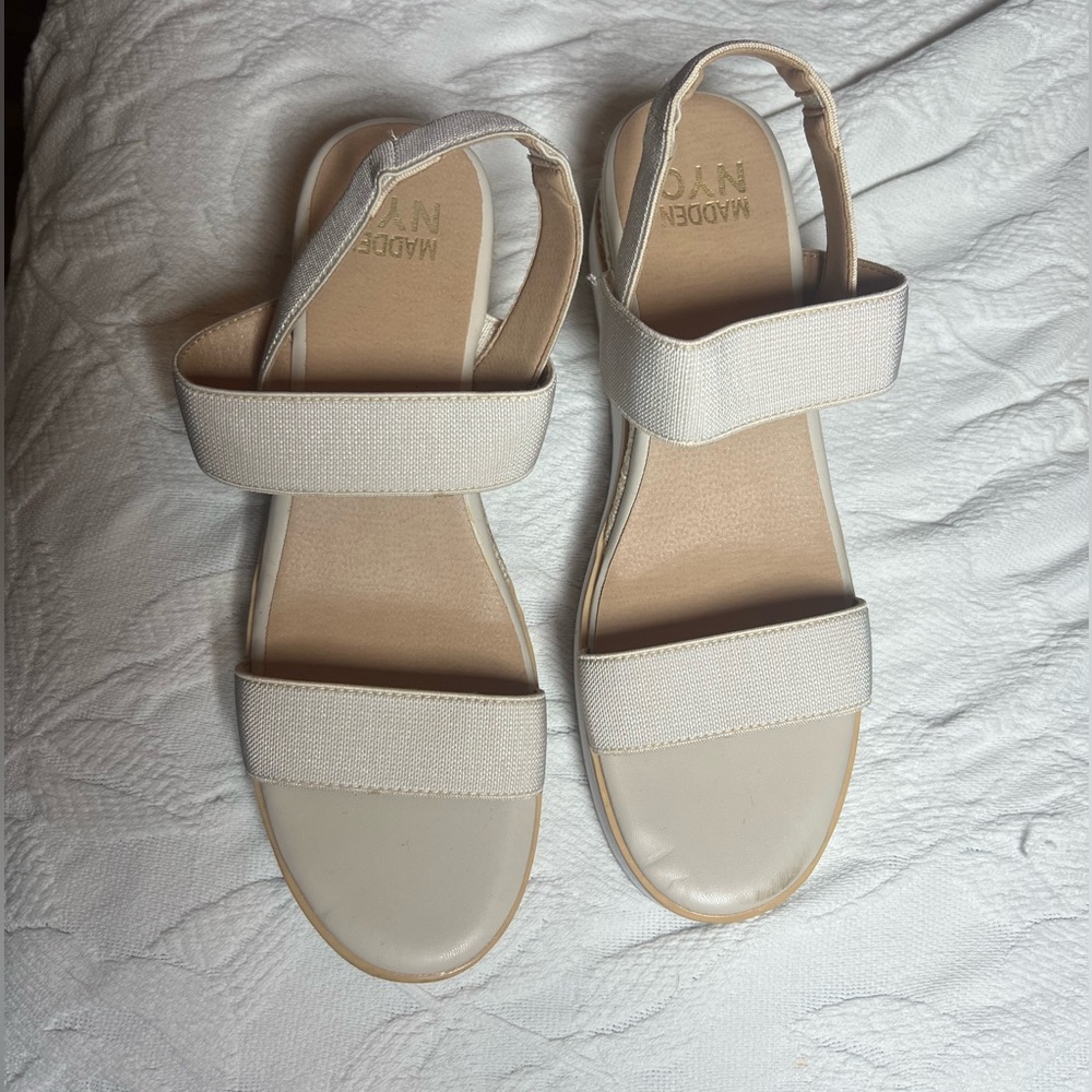 Steve Madden NYC Platform Sandals Cream Espadrille Size 10 - Picture 4 of 8
